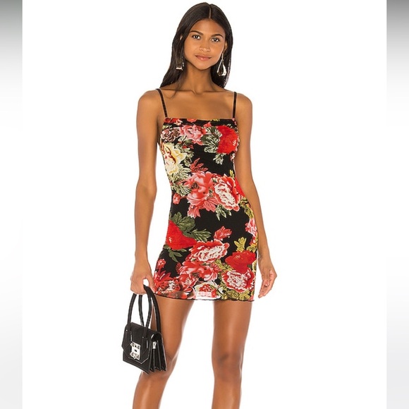 Marnie Mini Dress in Black Floral Superdown - Picture 3 of 10